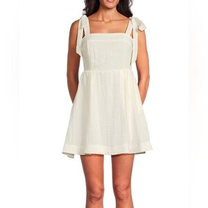 Sam Edelman 10 12 & 14 Womens Shoulder Tie Back Zip Minidress With Pockets White